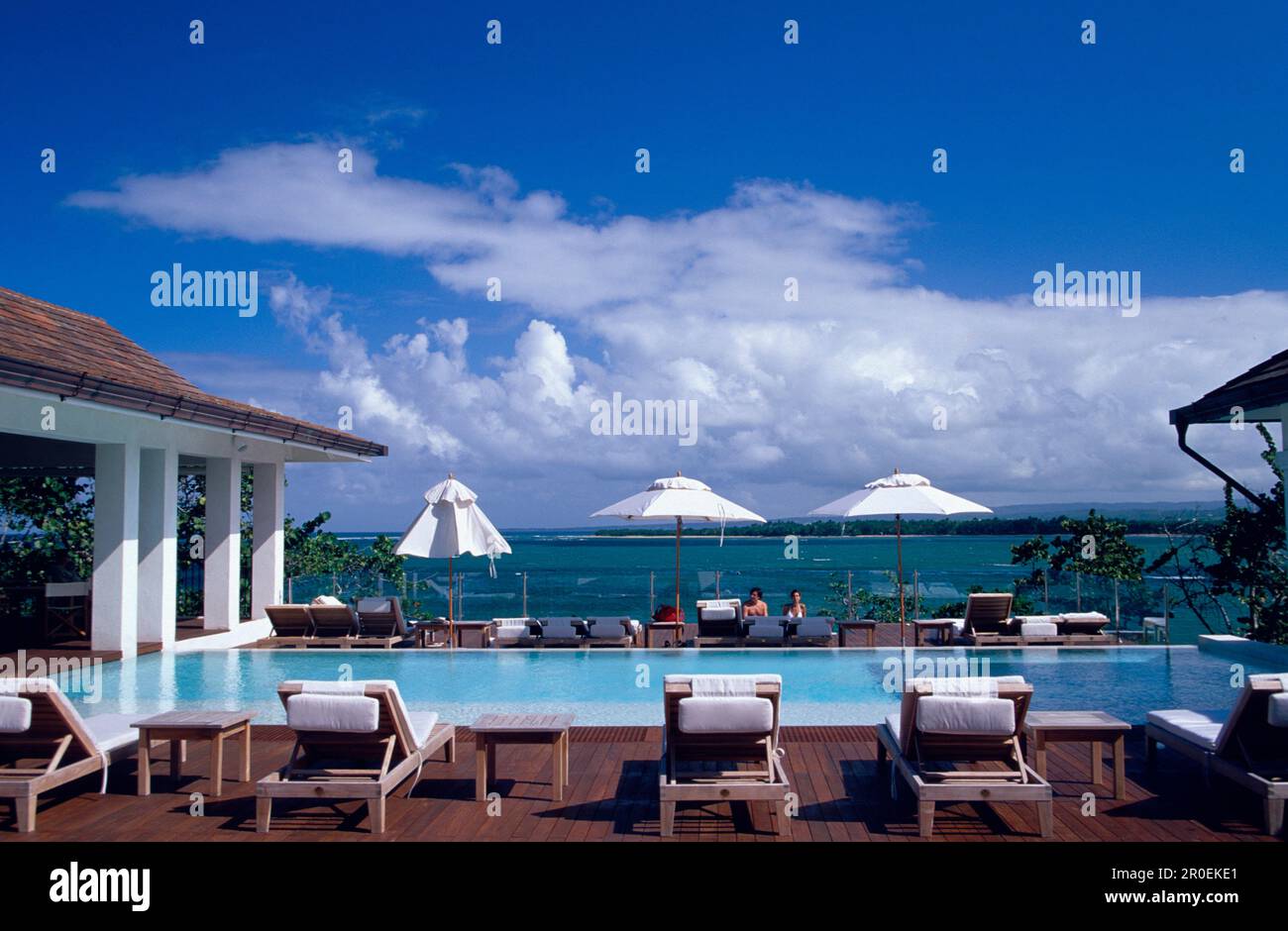 Pool with sun loungers at Casa Colonial Beach and Spa, Playa Dorada