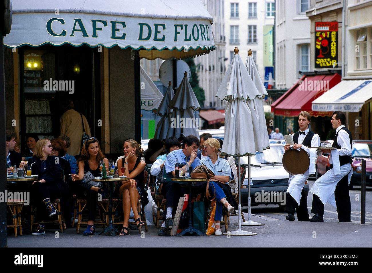 Café de Flore, Boulevard Saint-Germain, Paris, France Stock Photo