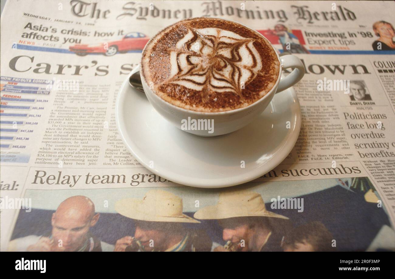 Cappuccino-Tasse, Sydney, New South Wales Australien Stock Photo