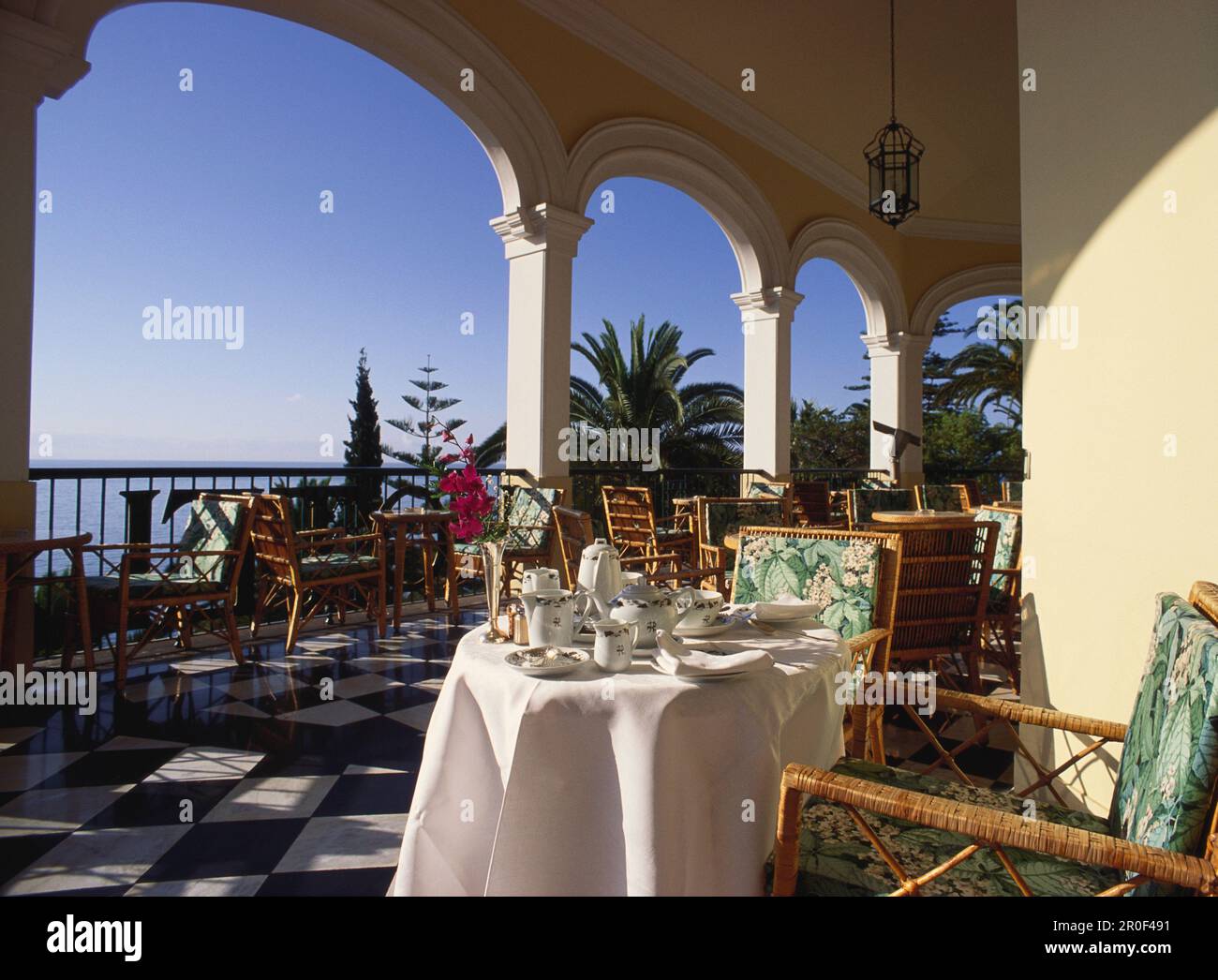 Teatime, Reid´s Hotel, Funchal, Madeira Portugal Stock Photo