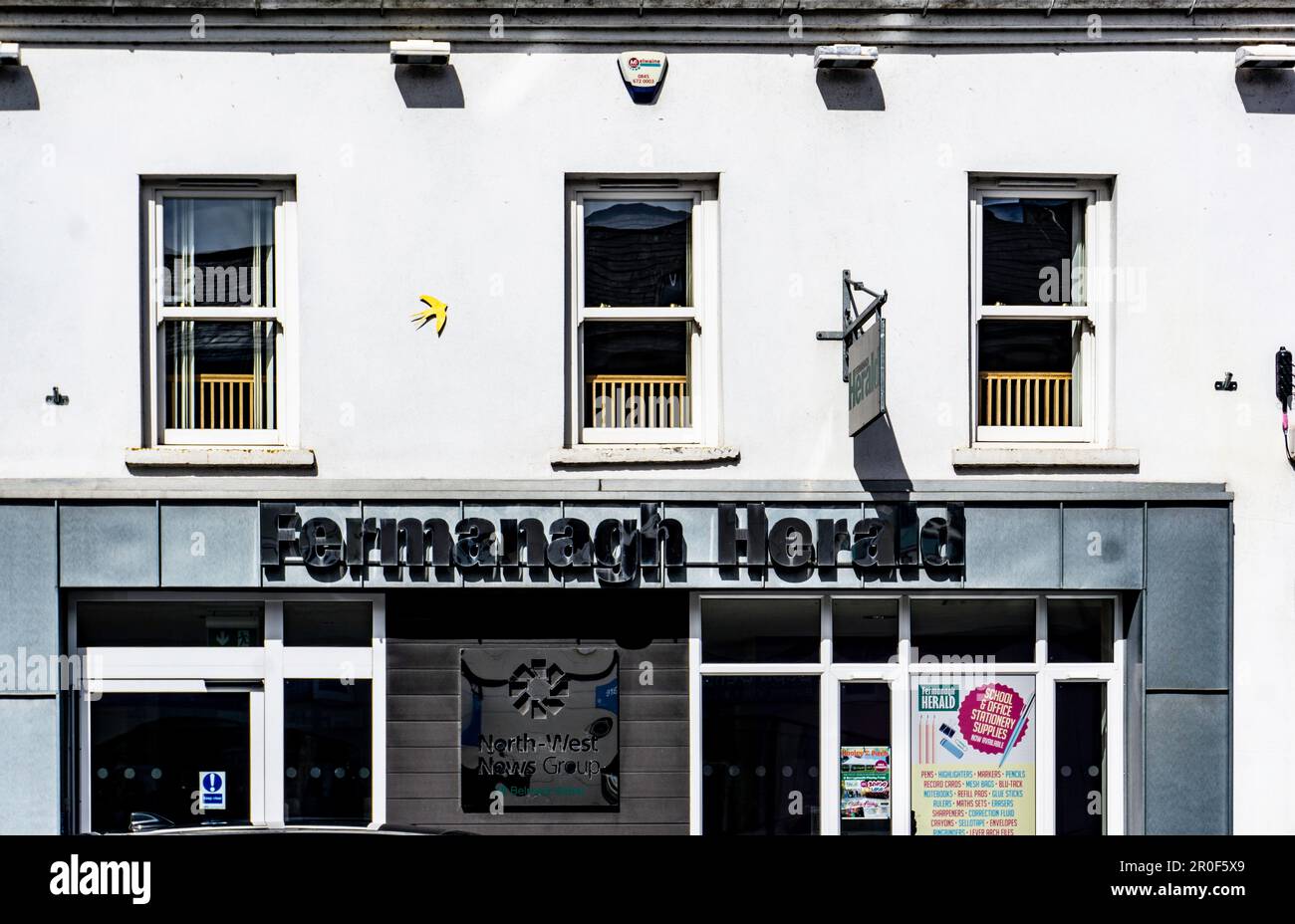 The offices of The Fermanagh Herald, in Enniskillen, Co Fermanagh. A weekly newspaper, published every Wednesday, it is in business since 1902. Stock Photo