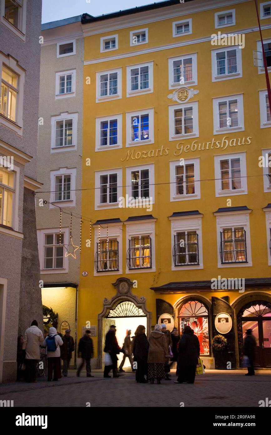 Mozart's birthplace in the Getreidegasse, Salzburg, Austria, Wolfgang