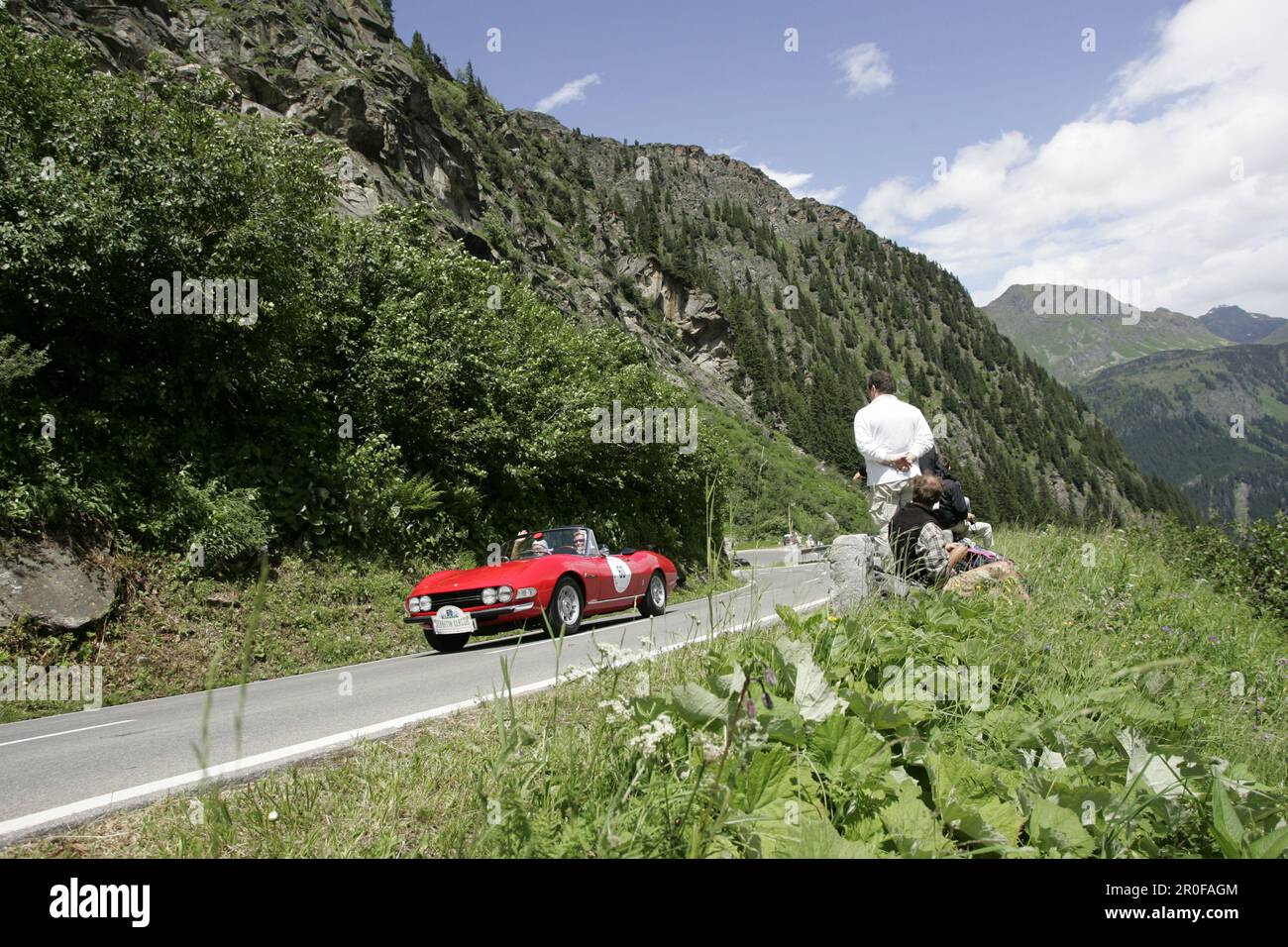 Silvretta Classic Rallye Montafon, 08.07.2004, Silvretta Alpine Road, Fiat Dino 2400 Spider, 180PS, Bj.1972 Stock Photo