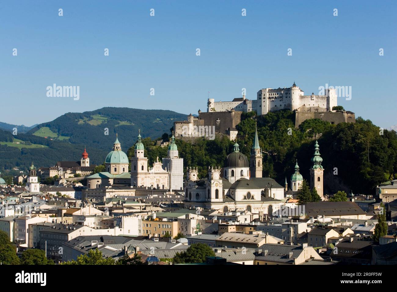 View over Old Town with Hohensalzburg Fortress, largest, fully ...