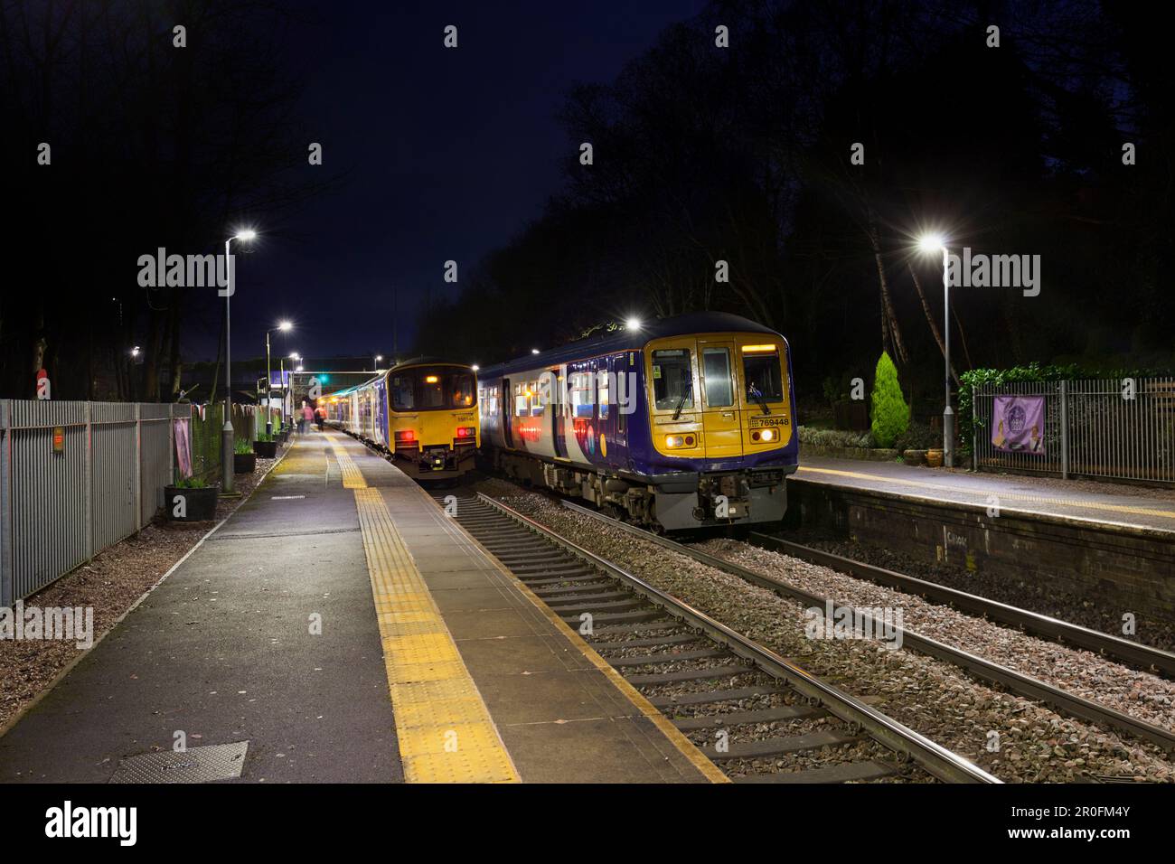 Hindley railway station. Northern Rail class 150 and 769 trains calling