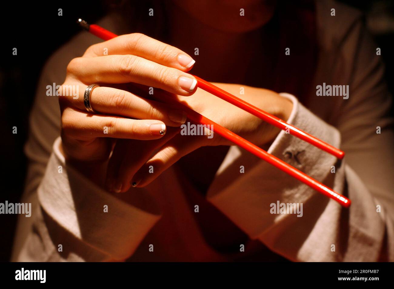 Chopsticks, Chatterbox Restaurant, Orchard Road, Singapore Stock Photo
