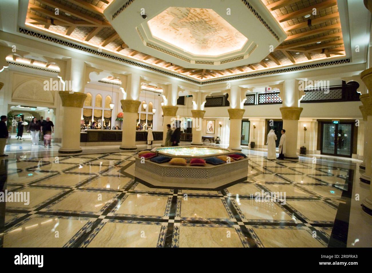 United Arab Emirates Dubai, One & Only Royal Mirage, Arabian court,  five star Hotel at Jumeirah , luxery Hotel Lobby Stock Photo