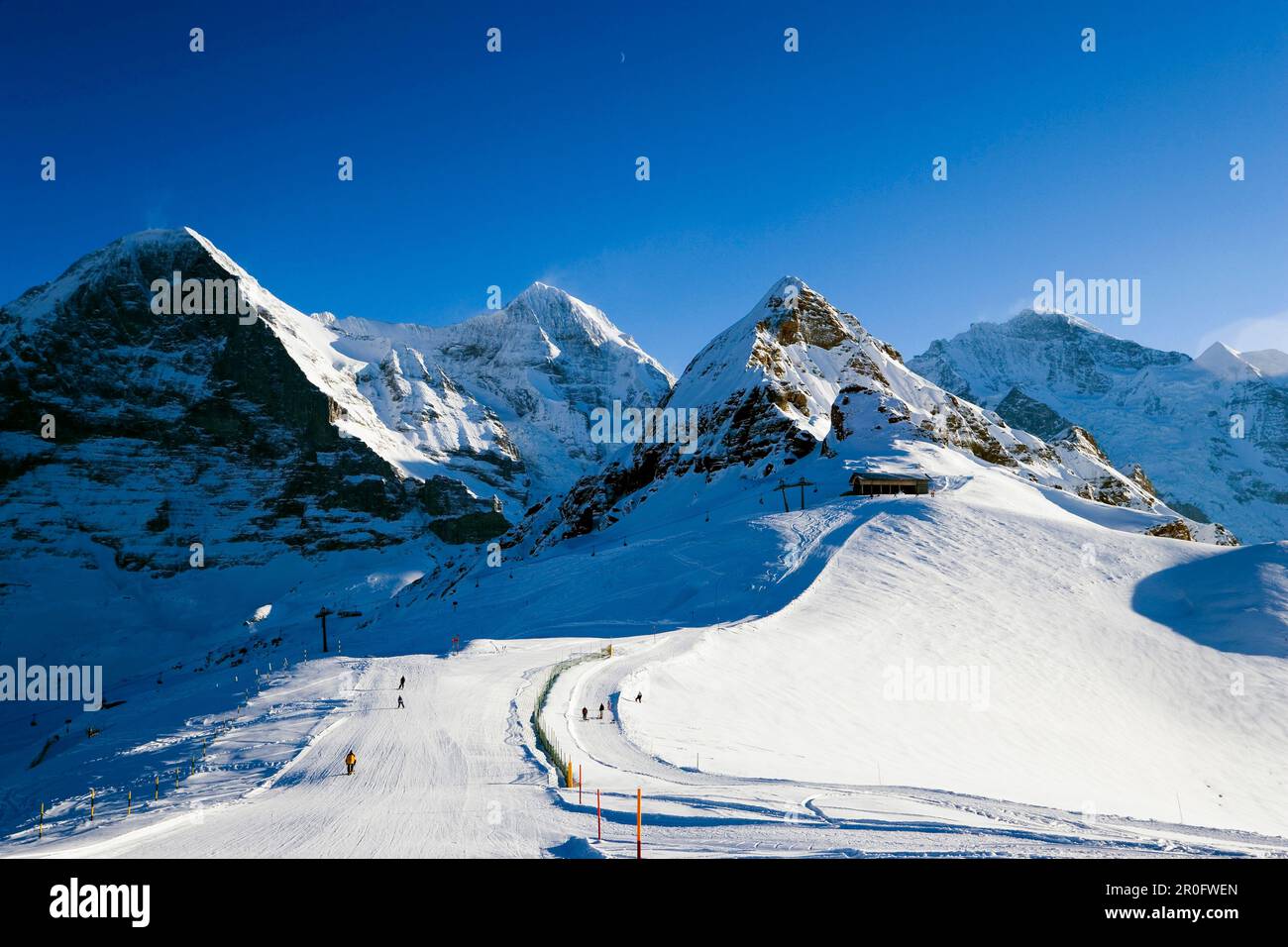Slope at Maennlichen, Eiger, Moench and Jungfrau in background ...