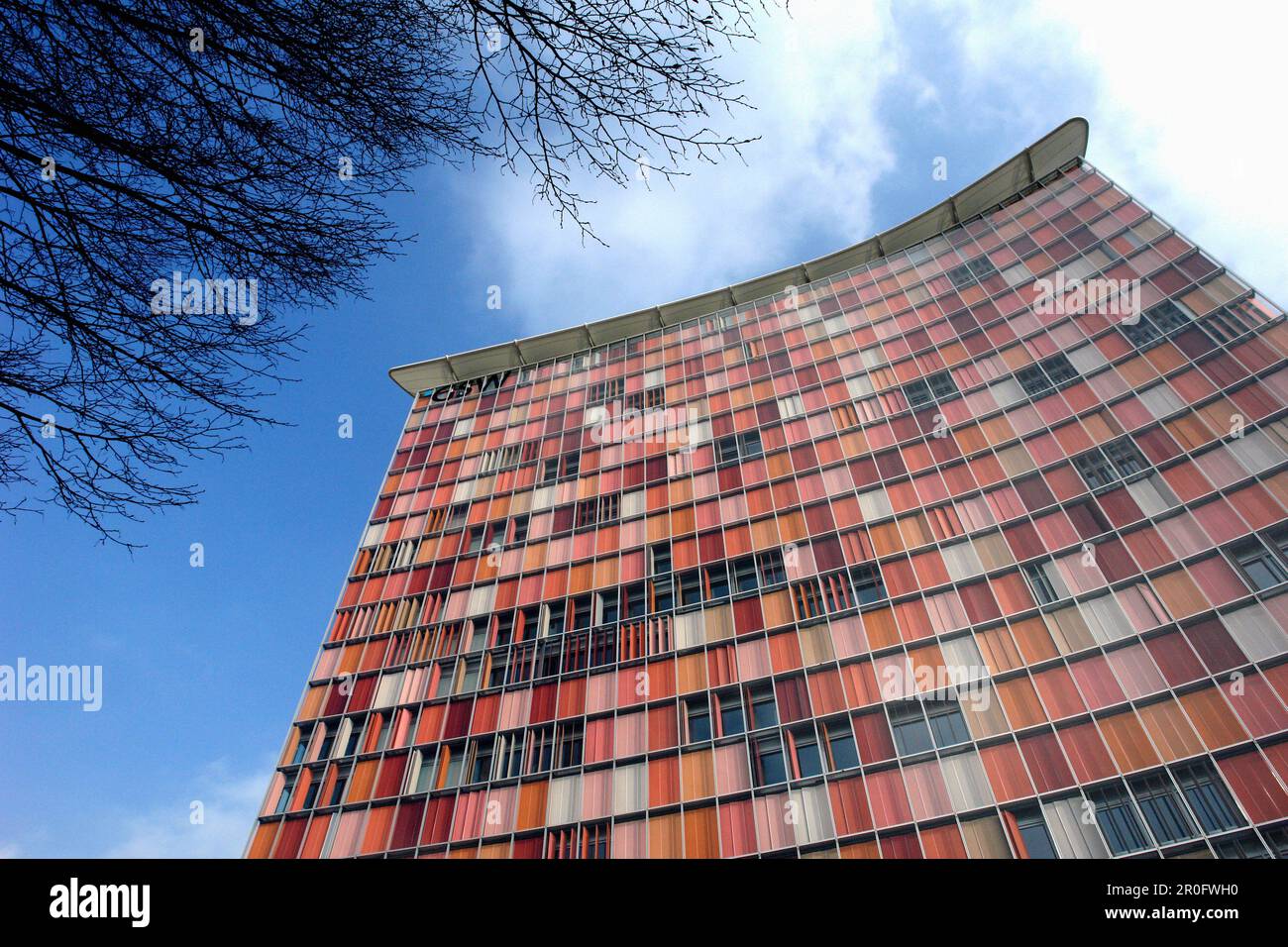 Modern sky high and no one in high rise building hi-res stock ...