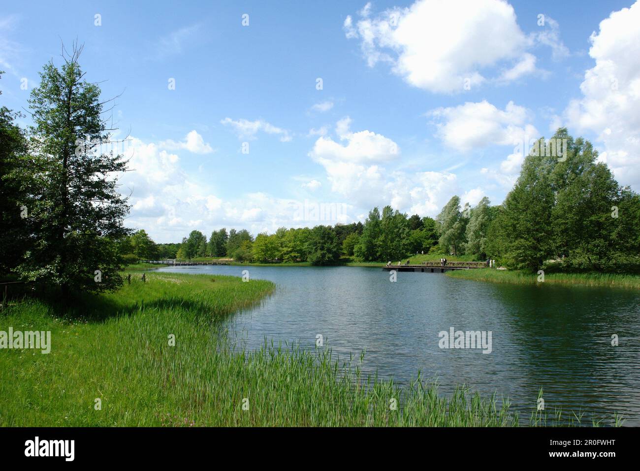 Lake in Britzer Garten, Berlin, Germany Stock Photo