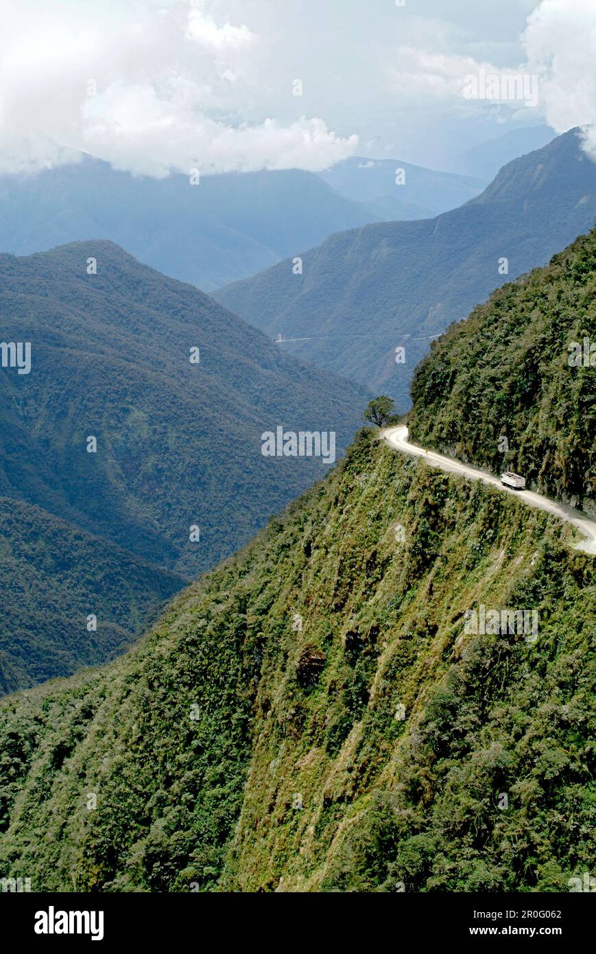 The Yungas Road, Road of Death, Road down to The Yungas, lowlands of ...