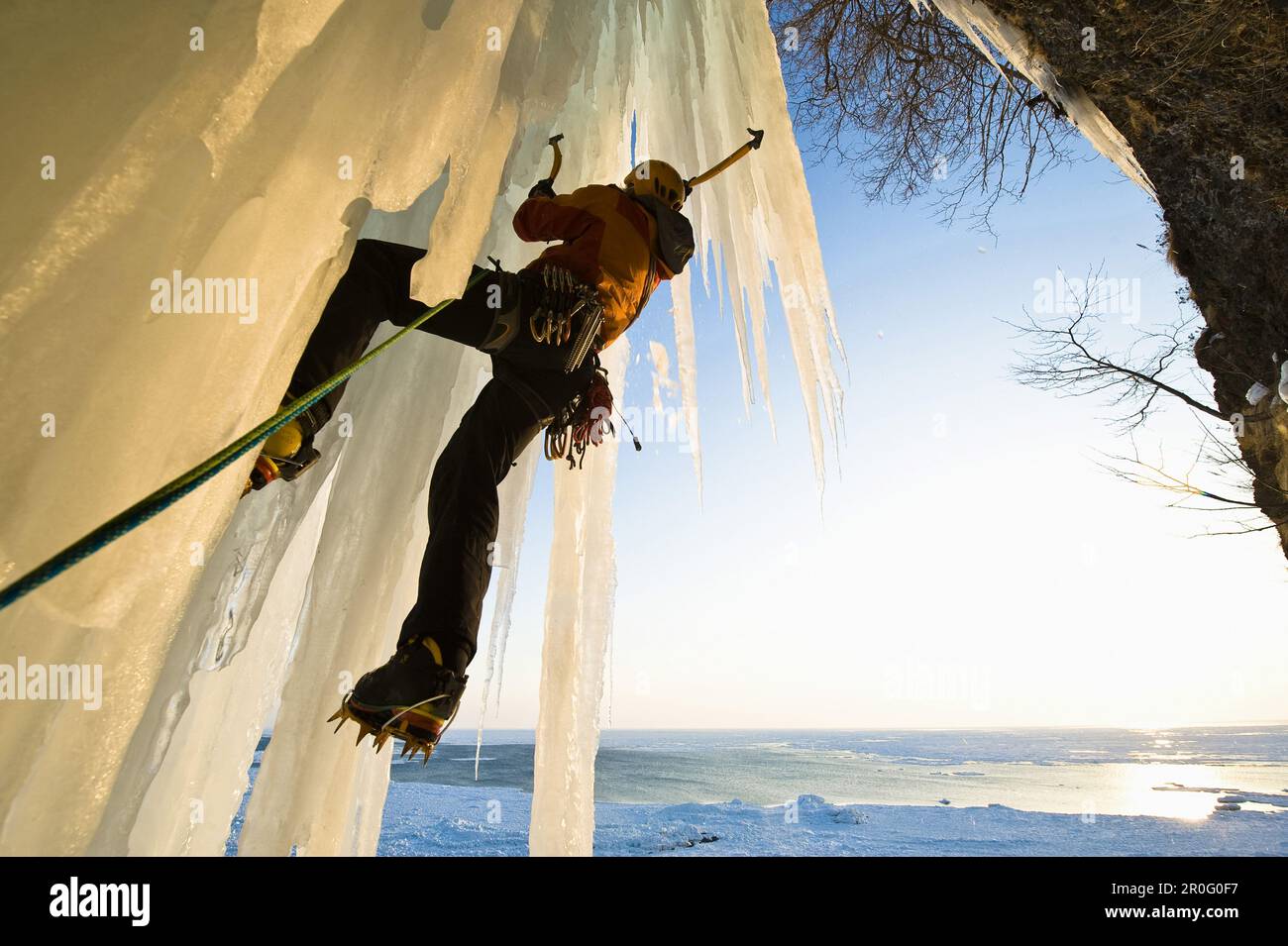 Man ice climbing hi-res stock photography and images - Alamy