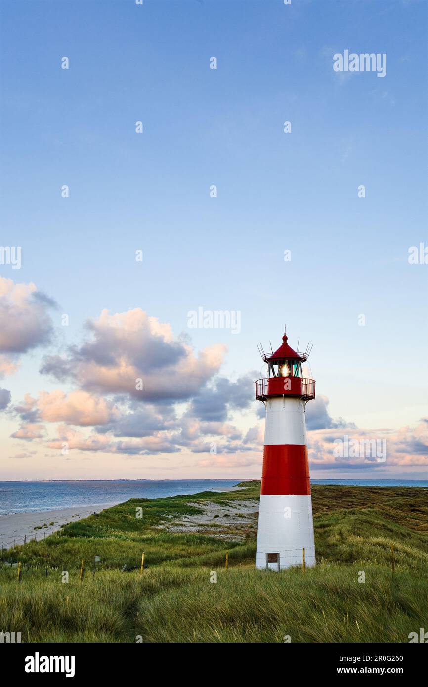 Lighthouse List-East, Ellenbogen, Sylt Island, Schleswig-Holstein, Germany Stock Photo