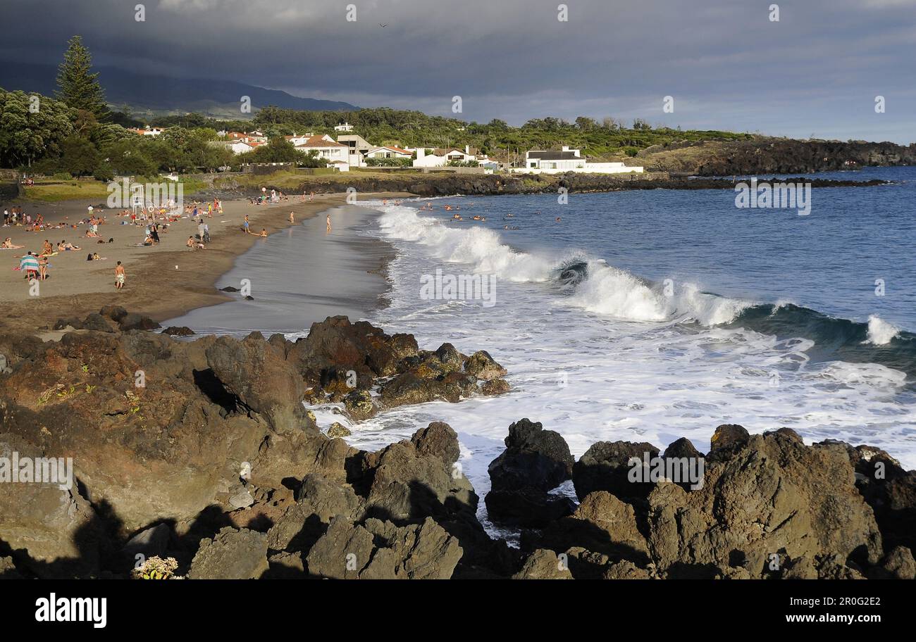 Do Populo Beach Near Ponta Delgada Sao Miguel Azores Portugal Stock 