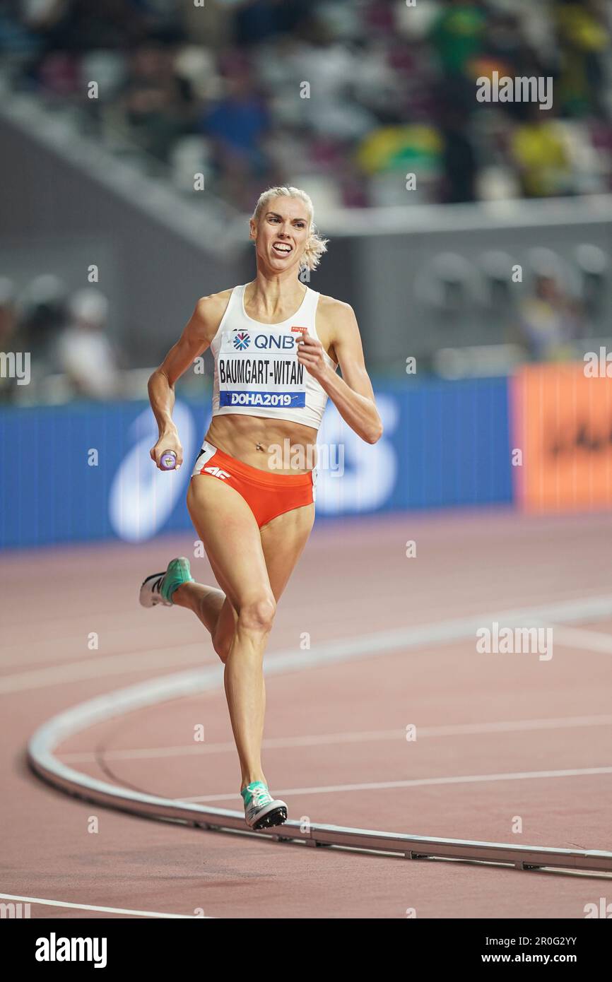 Iga BAUMGART-WITAN running the 4x400m mixed at the 2019 World Athletics