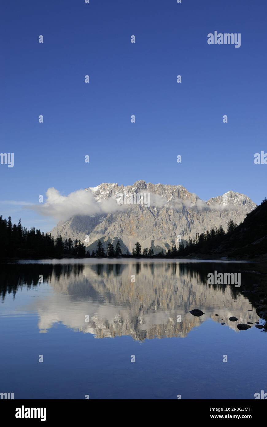 Lake Seebensee with Zugspitz range, Tyrol, Austria Stock Photo - Alamy