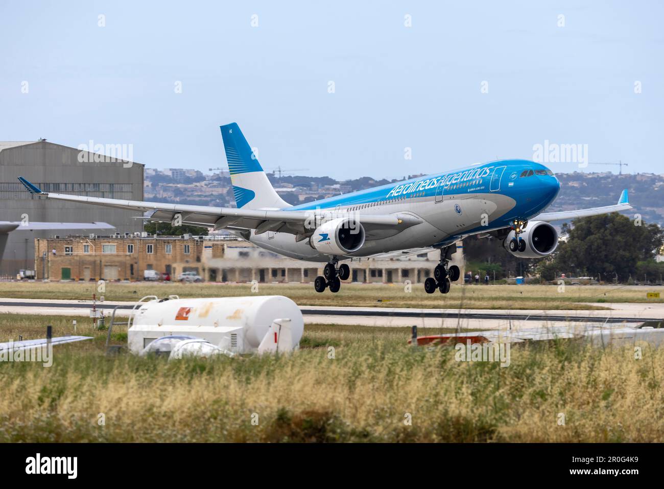Aerolineas Argentinas Airbus A330-202 (REG: LV-GHQ) arrived from Buenos Aires on a direct flight. Stock Photo