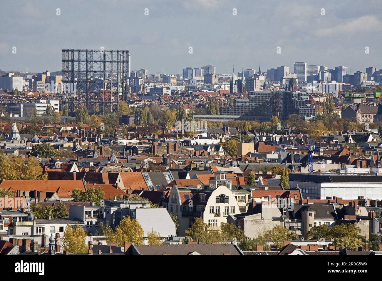 Cityscape with gas storage, Schoneberg, Berlin, Germany Stock Photo - Alamy