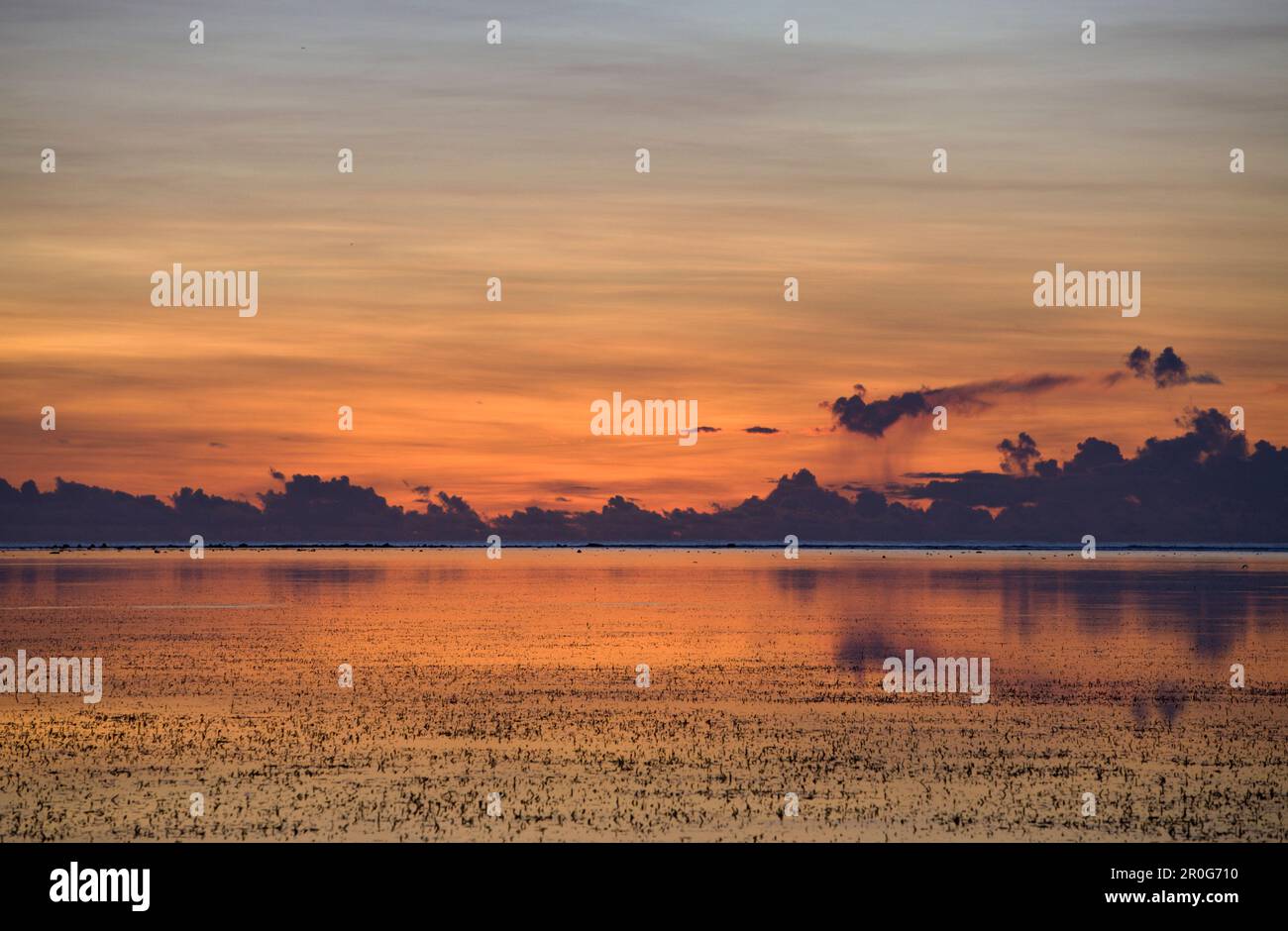Sunset at Peleliu Island, Peleliu Island, Micronesia, Palau Stock Photo