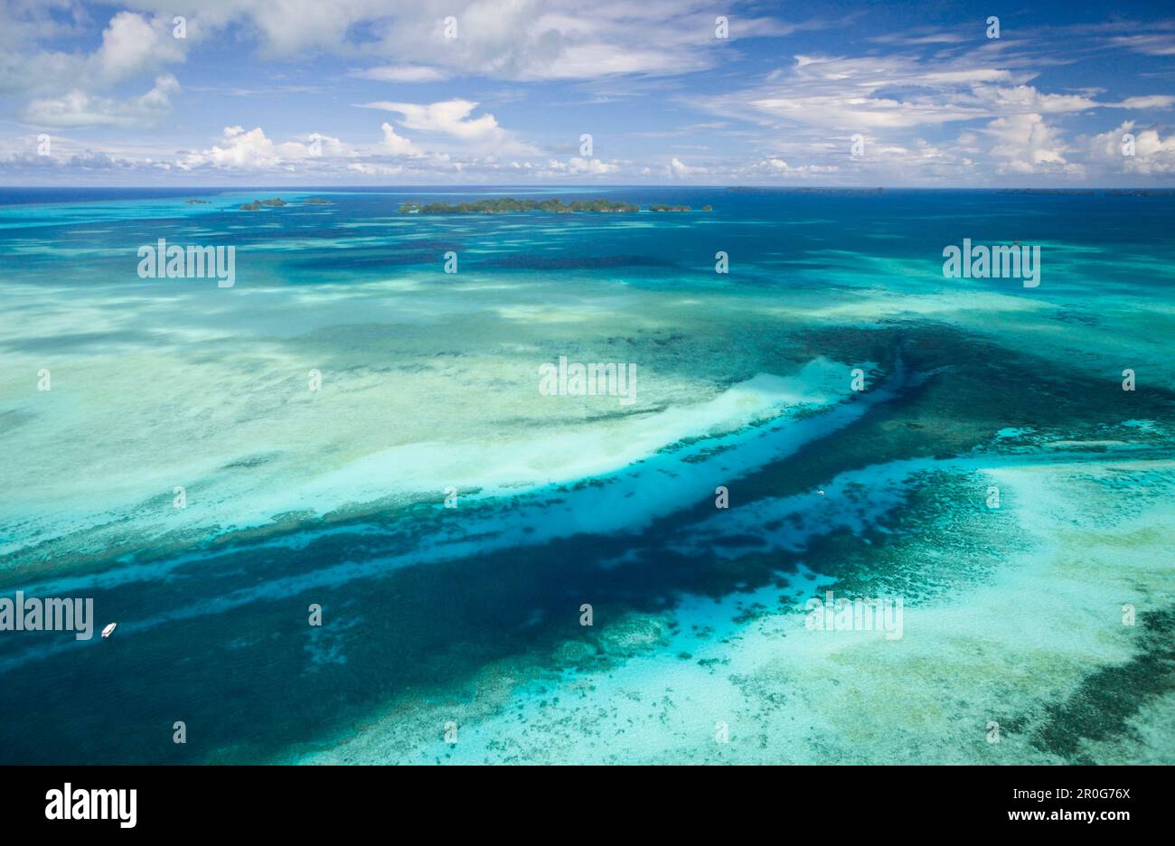 Micronesia View Aerial View of Divespot German Channel, Micronesia, Palau Stock Photo ...