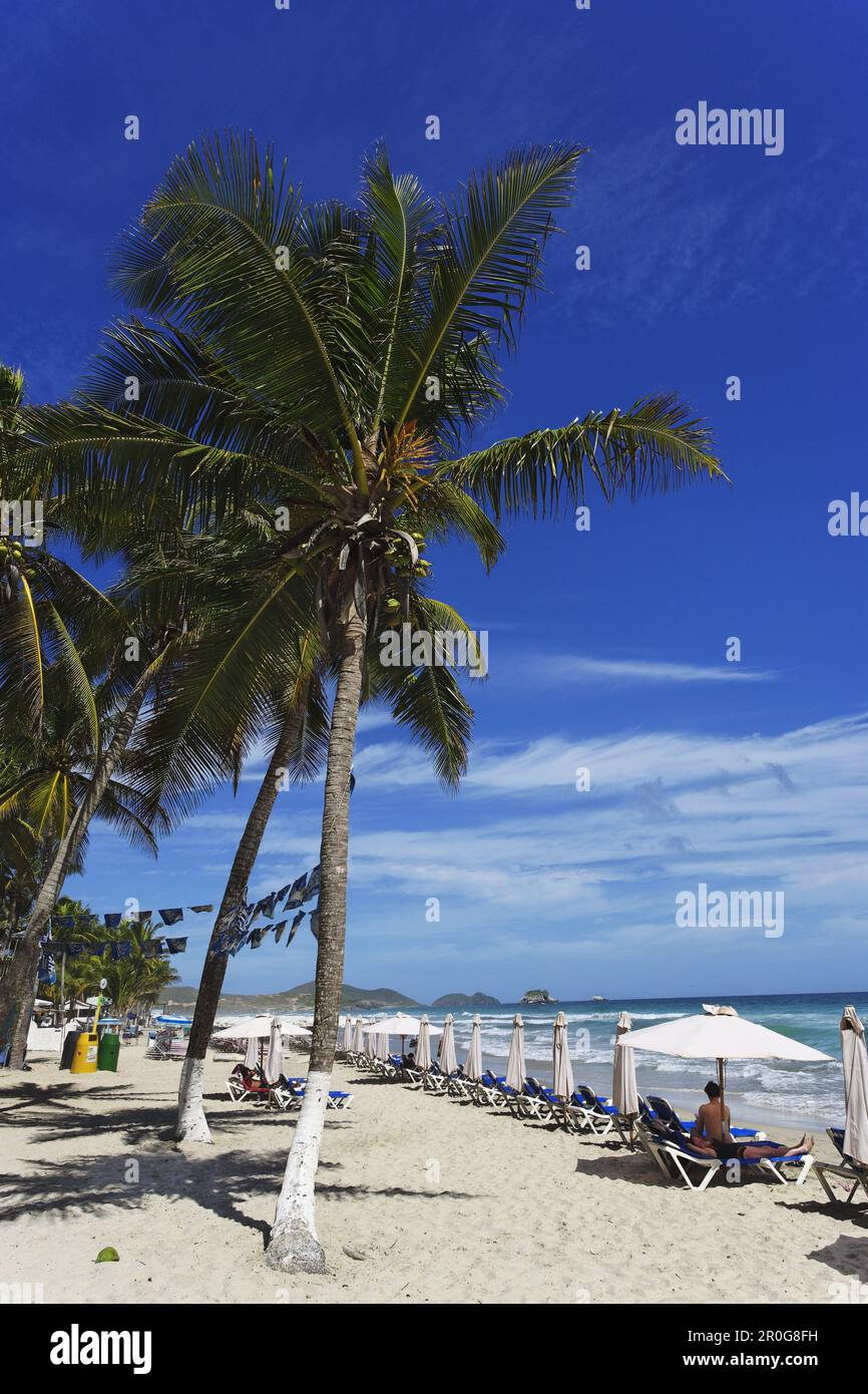 View over Playa El Aqua, Isla Margarita, Nueva Esparta, Venezuela Stock ...