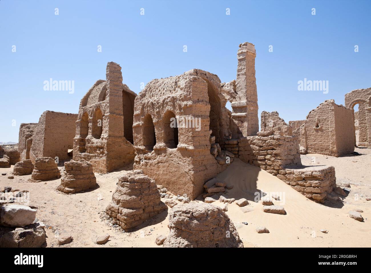 Necropolis of al-Bagawat Cemetery in Charga Oasis, Libyan Desert, Egypt Stock Photo