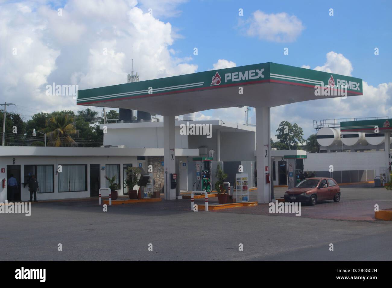 MERIDA, MEXICO OCTOBER 31, 2016 Pemex petrol gas station in the city