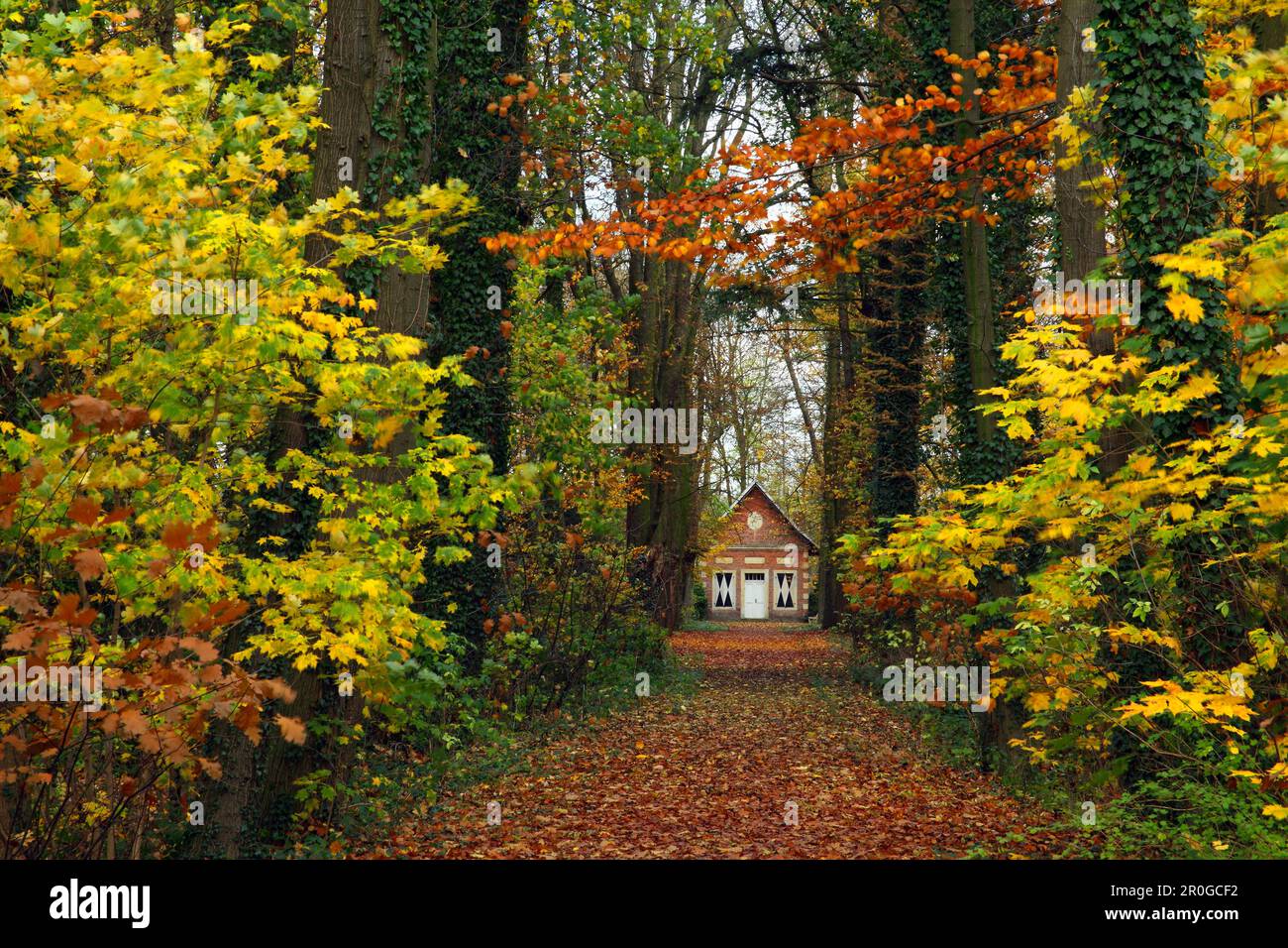 Summer house, Huelshoff castle, Havixbeck, Muensterland, North Rhine ...