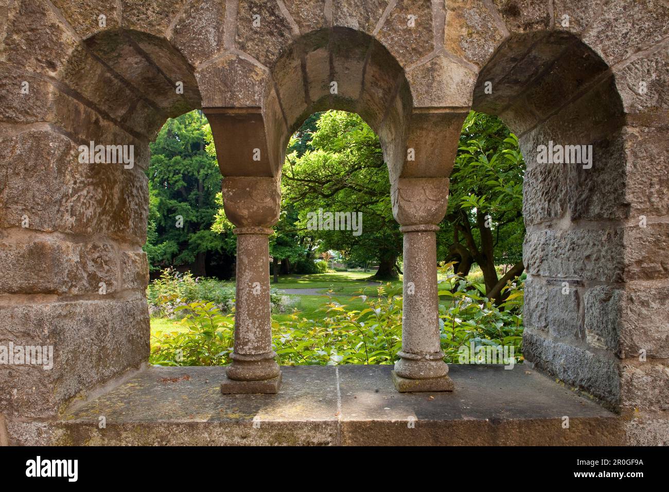 Garden of the abbess, Fischbeck Abbey, Hessisch Oldendorf, Lower Saxony, Germany Stock Photo