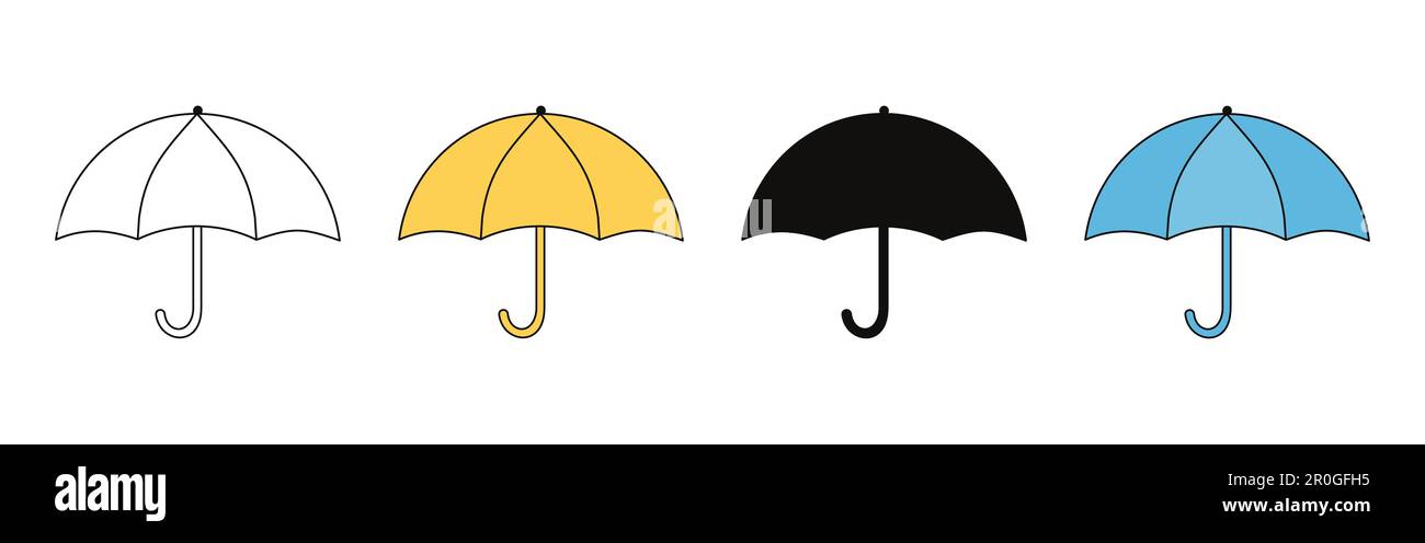 Umbrella icon set vector flat design. Vector illustration Stock Vector ...