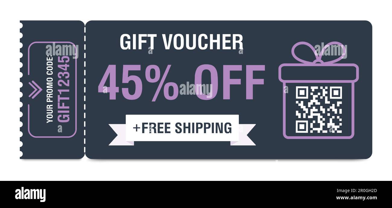 discount-coupon-45-percent-off-gift-voucher-with-percentage-marks-qr