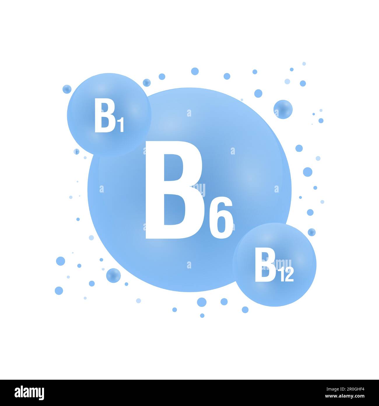 Vitamin B complex. B1, B6 and B12. Medical healthcare concept. Vector ...