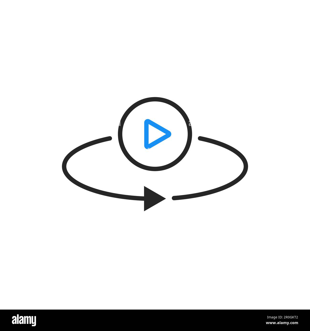 thin line minimal vr video icon Stock Vector