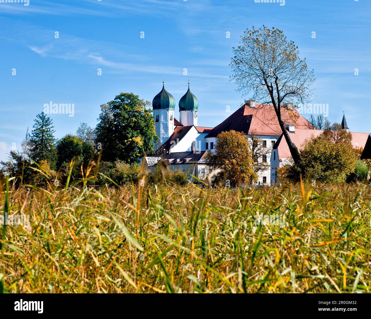 Seeon Abbey, Seeon, Seeon-Seebruck, Chiemsee, Chiemgau, Upper Bavaria, Bavaria, Germany Stock Photo