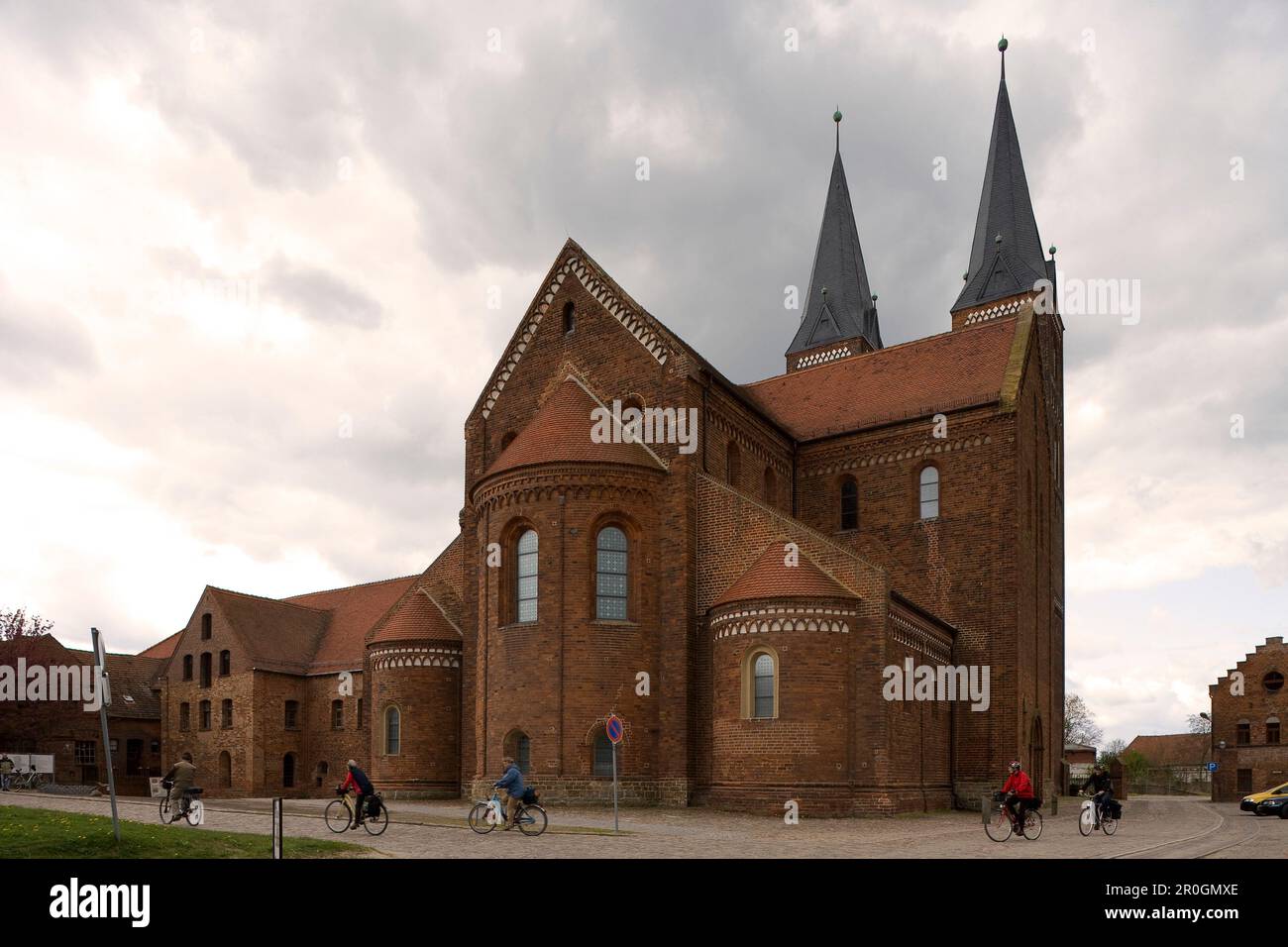 Jerichow monastery in the Altmark under clouded sky, Jerichow, Saxony Anhalt, Germany, Europe Stock Photo