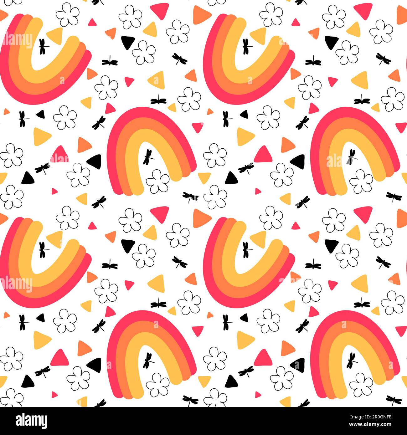 Cartoon rainbow seamless pattern for wallpaper and fabrics and textiles ...
