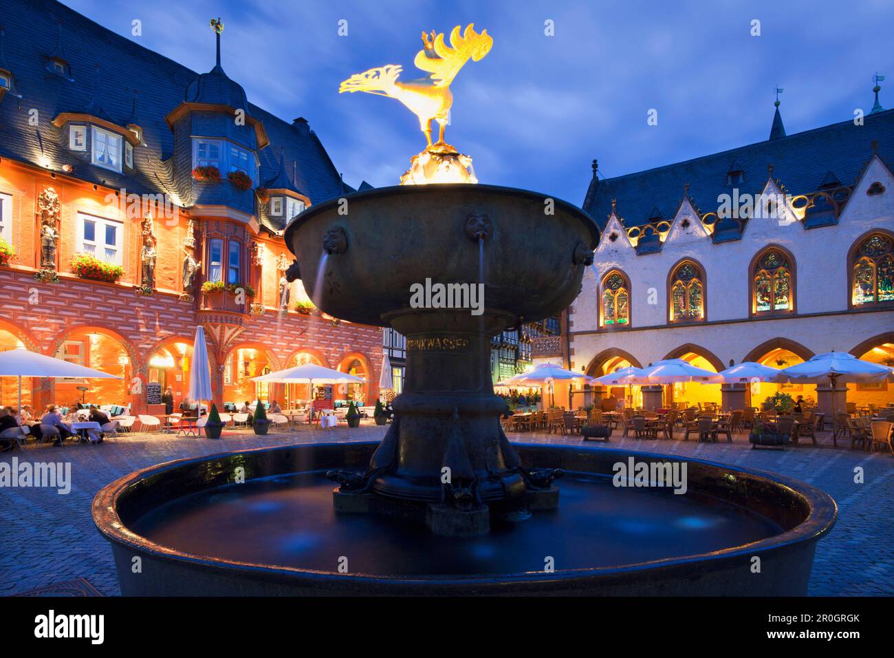 Markt square with Kaiserworth, market fountain and town hall, Goslar, Harz mountains, Lower Saxony, Germany Stock Photo