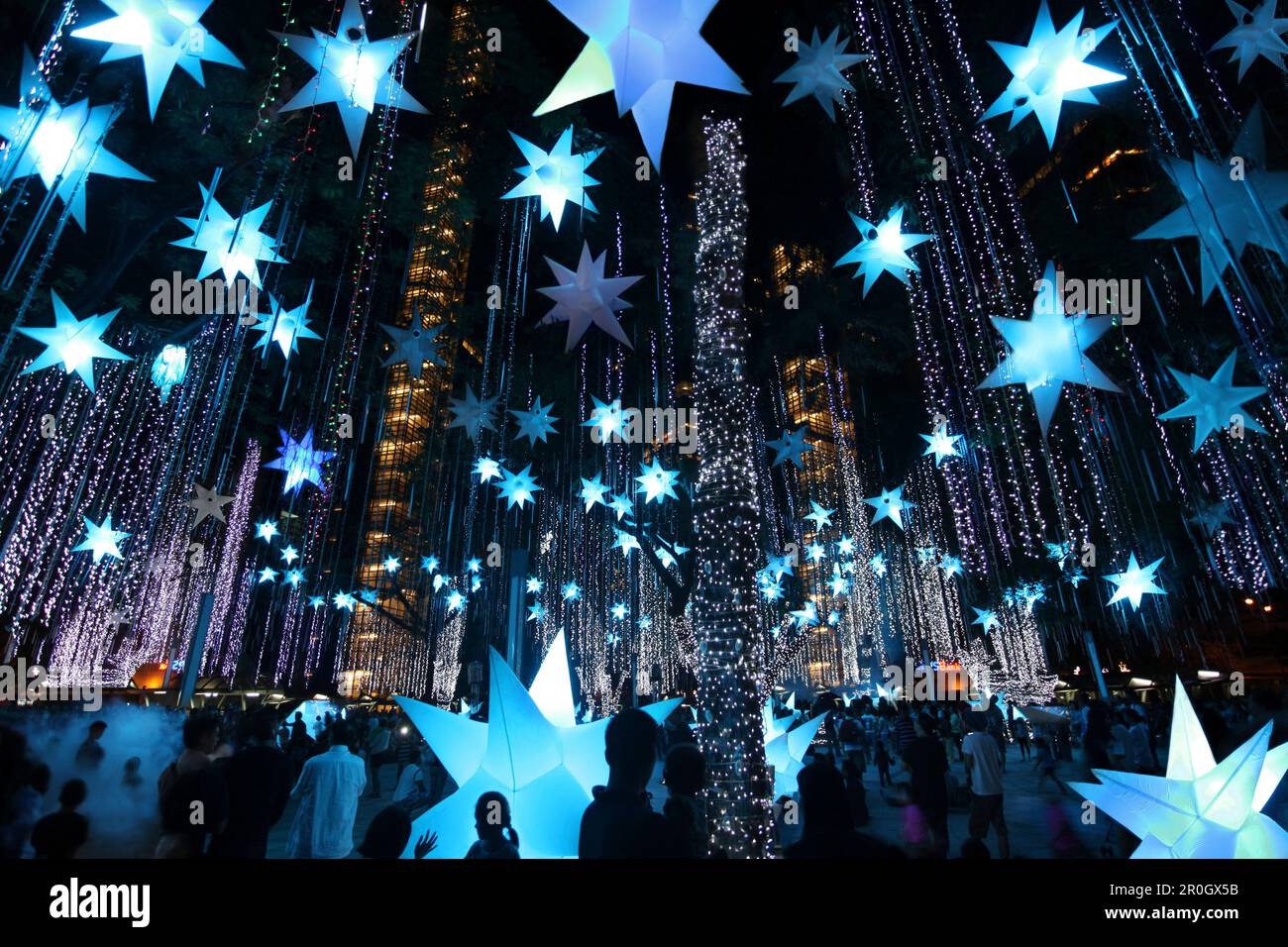 Christmas light show in Ayala Triangle, Makati, Manila, Luzon Island