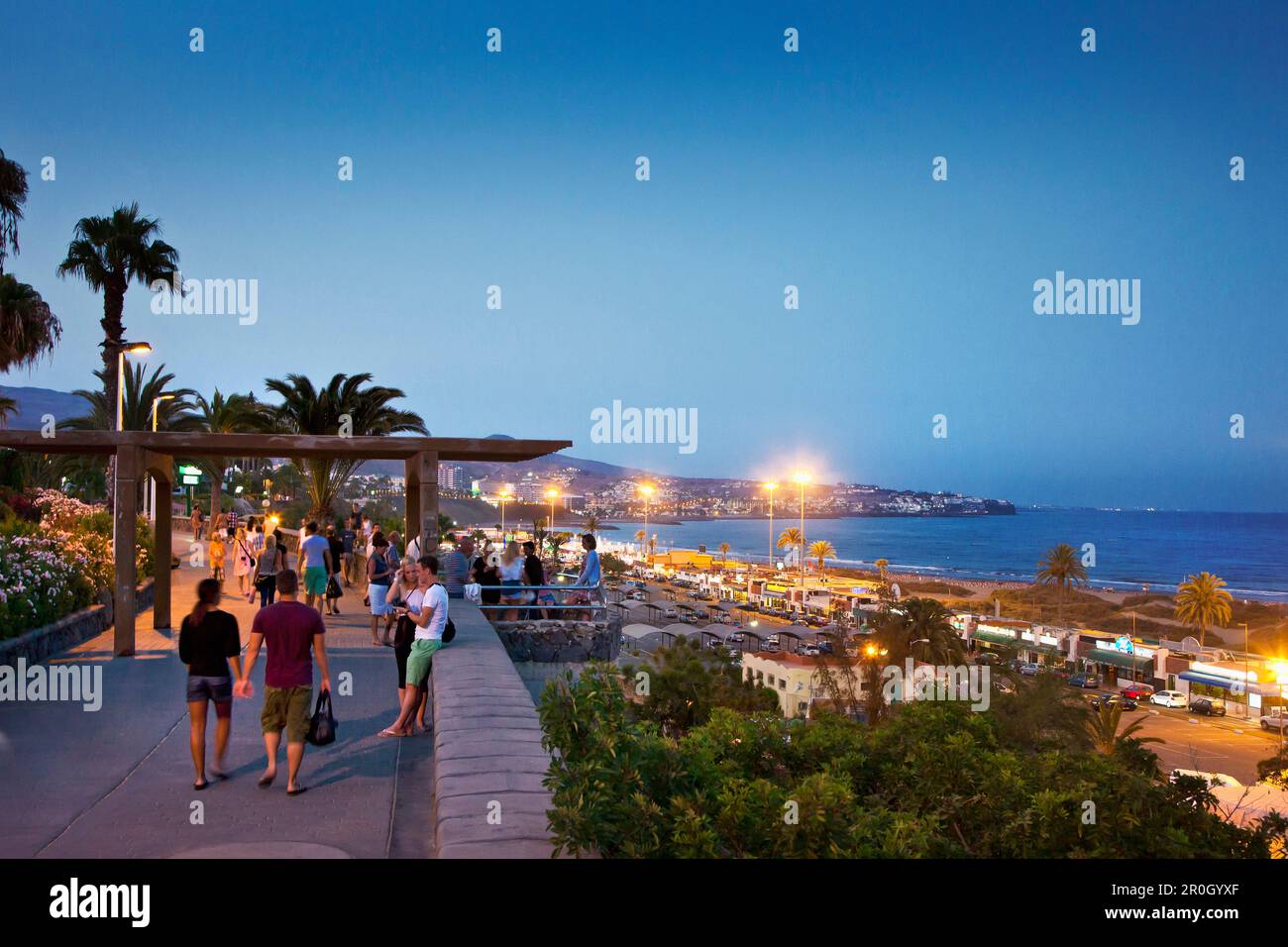 Promenade, Playa del Ingles, Gran Canaria, Canary Islands, Spain Stock Photo