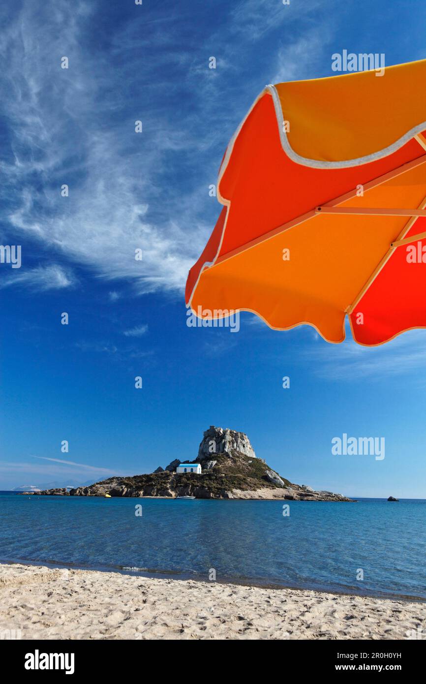 Agios Stefanos, View from the beach onto the peninsula of Kefalos, Kos, Dodecanese Islands, Greece, Europe Stock Photo