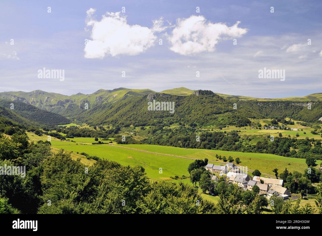View of the Monts Dore, Volcano Auvergne, France, Europe Stock Photo