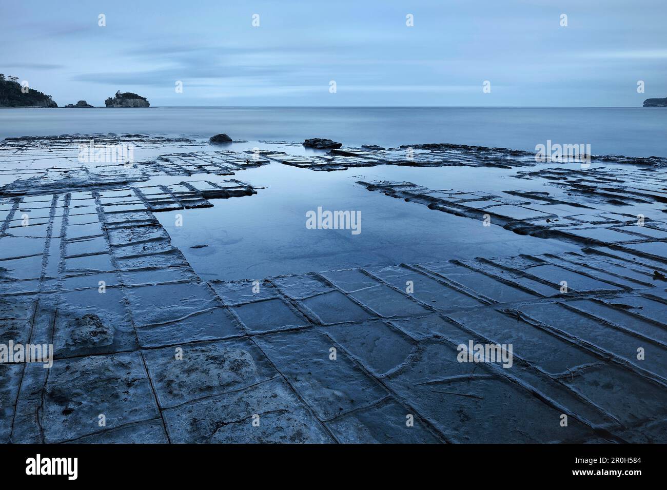 Pirates Bay with Tessellated Pavement, view at Ocean, natural wonder