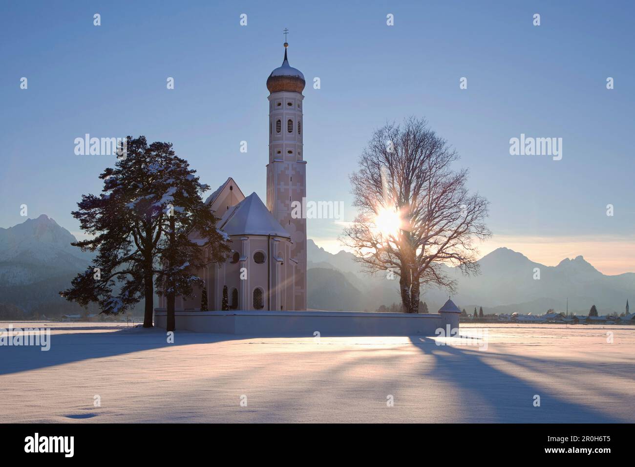 St Coloman pilgrimage church at Schwangau near Fuessen, Allgaeu ...