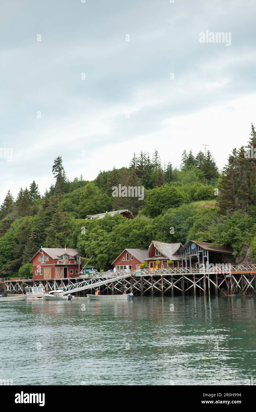 ALASKA, Homer, the Saltry restaurant at Halibut Cove Stock Photo Alamy