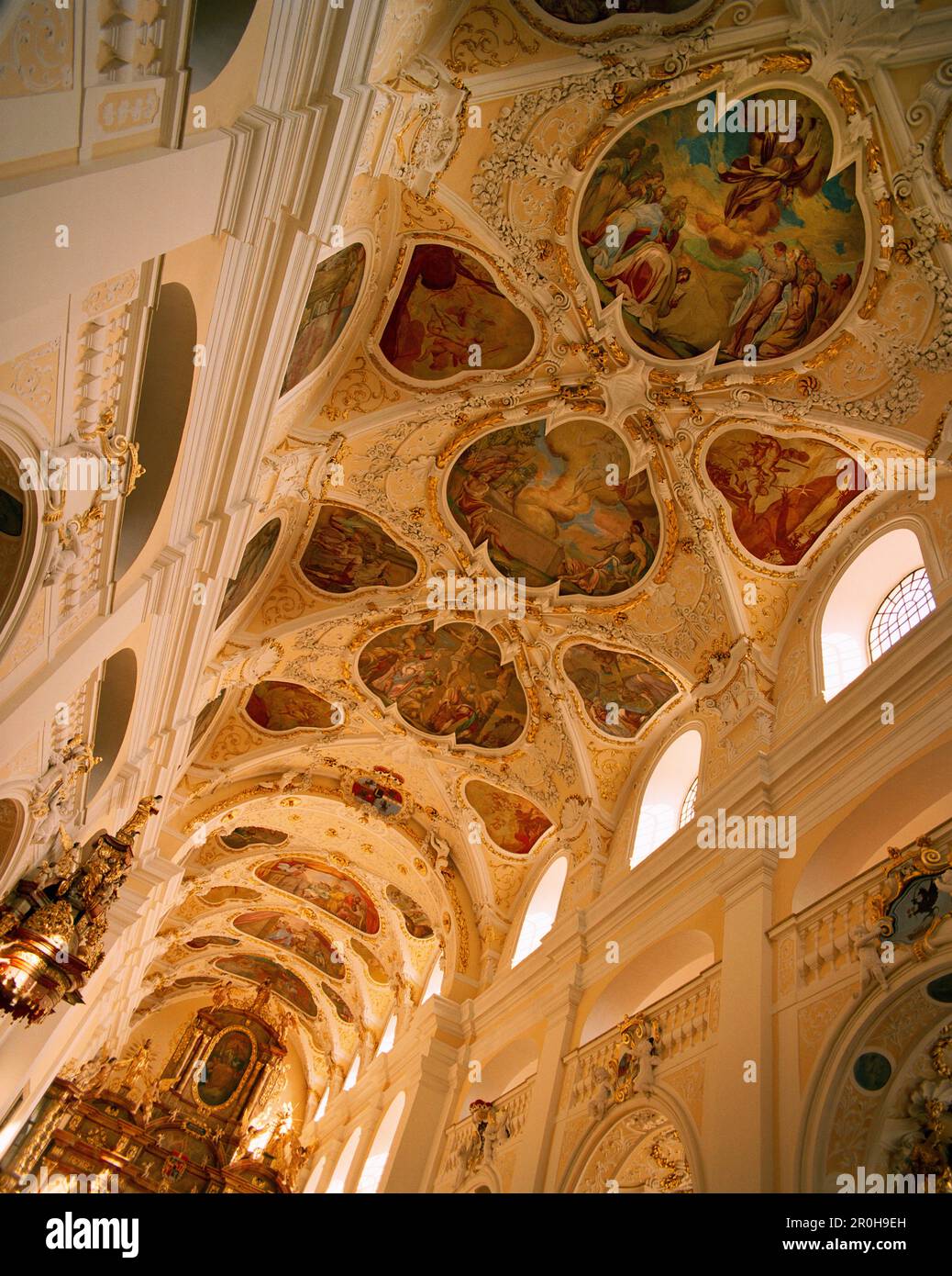 AUSTRIA, Frauenkirchen, an interior of the Basilica Baroque Church, Burgenland Stock Photo