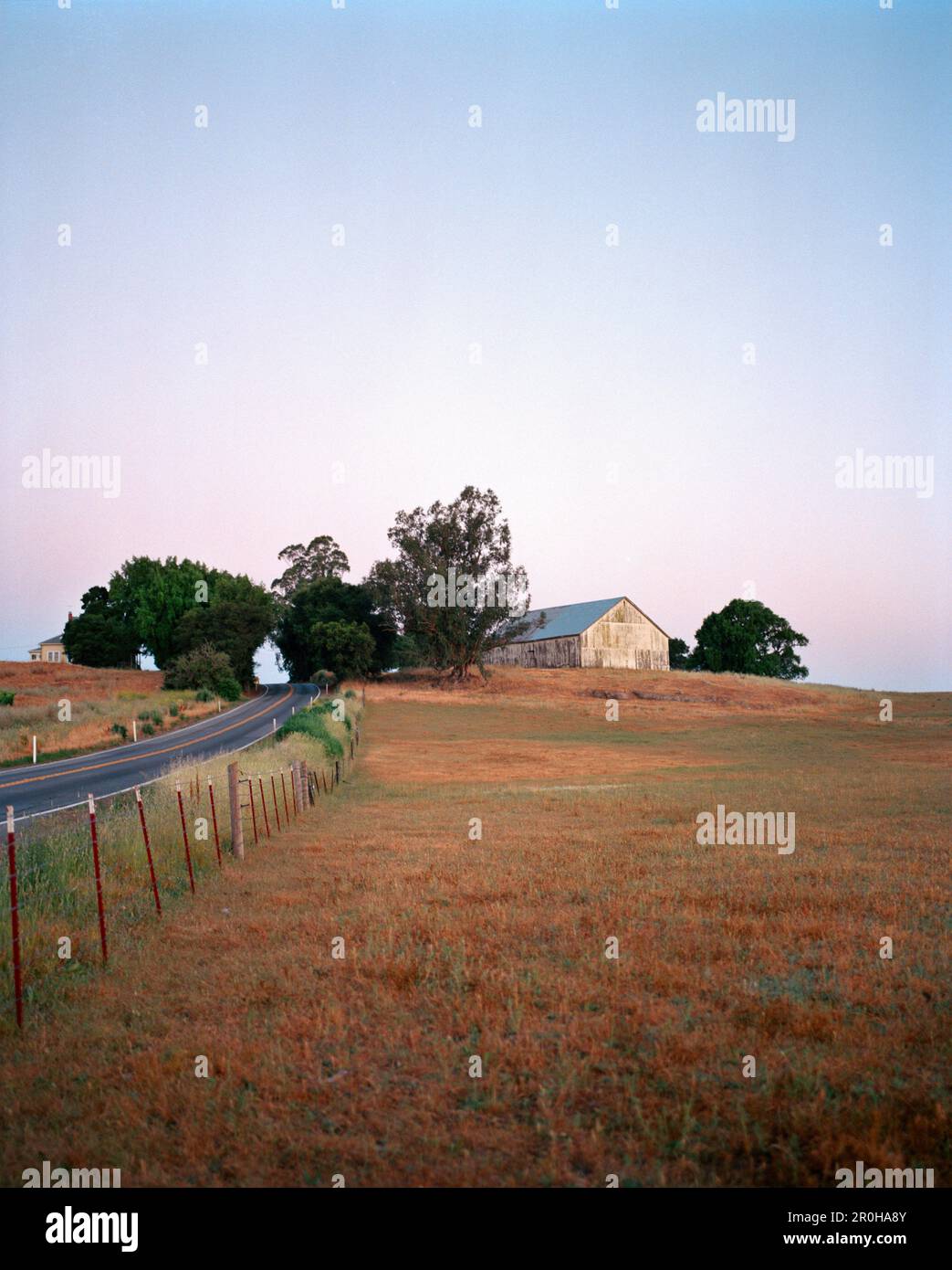 USA, California, Petaluma, farm on the drive between Petaluma and Point ...