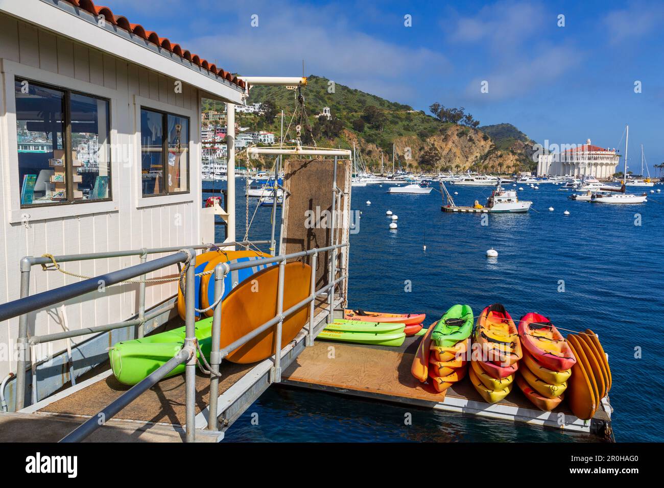 Kayak rental, Avalon City, Catalina Island, Southern California, USA