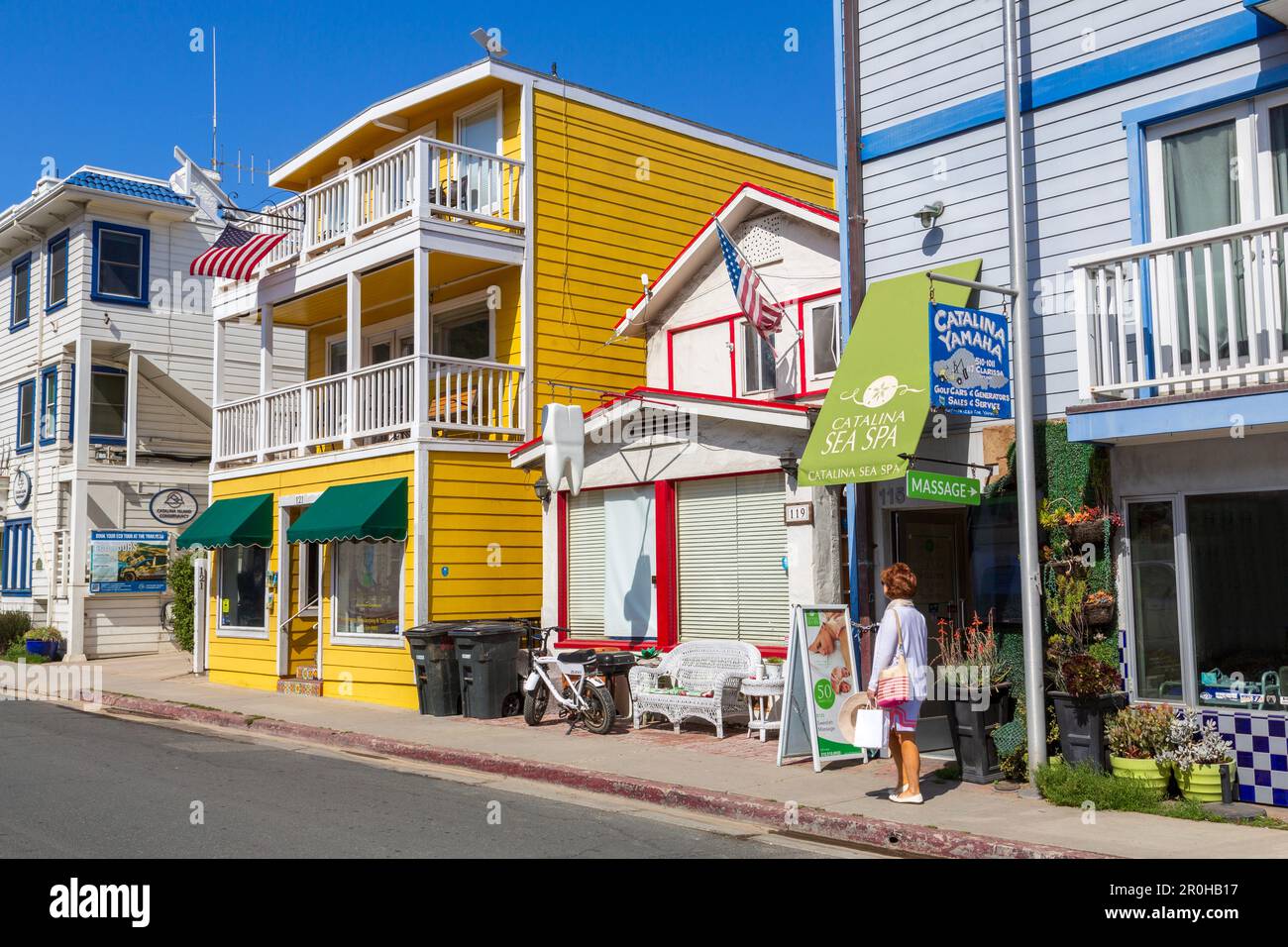 Clarissa Avenue, Avalon City, Catalina Island, Southern  California, USA Stock Photo