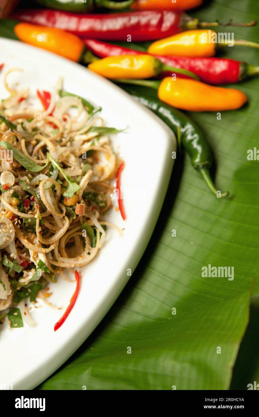 VIETNAM, Hanoi, Sofitel Metropole Hotel, a mixed salad with tofu Stock Photo