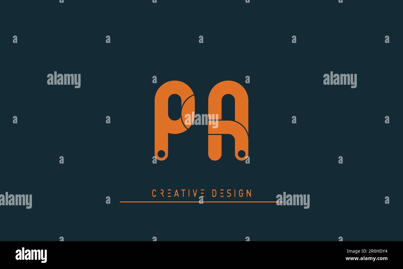 Alphabet letters Modern Creative logo PA , AP Stock Vector